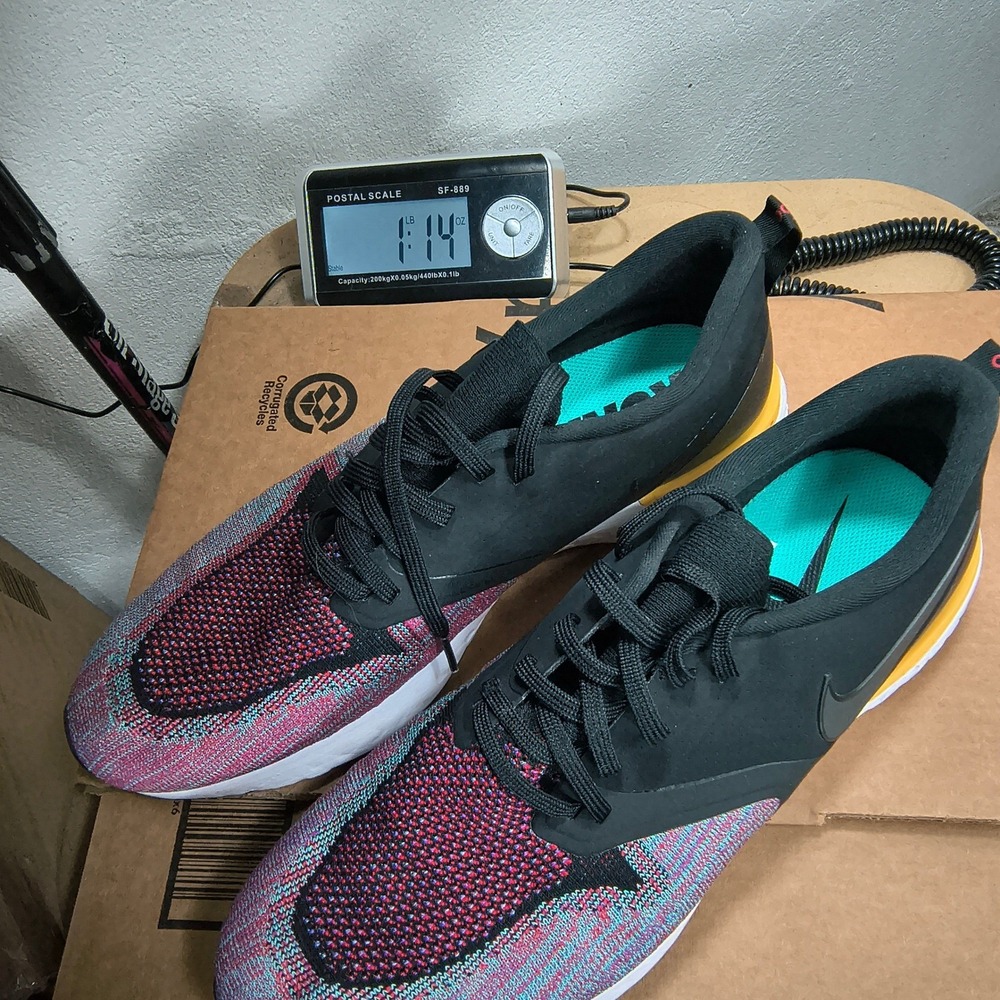 Nike Odyssey React Flyknit 2 Mens Running Shoes Black Multi Color AH1015-005 12 - Picture 14 of 14